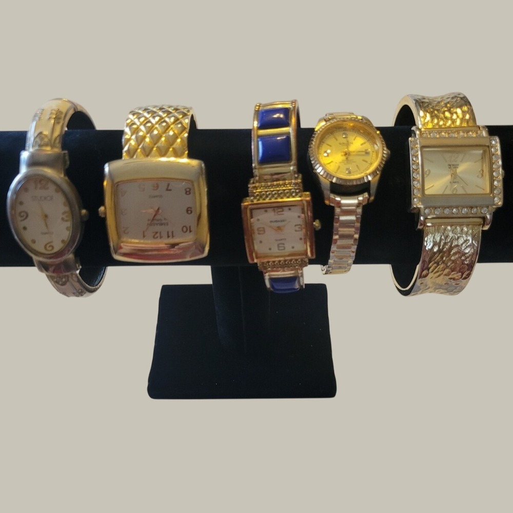 Vintage Watch Lot of 5 Gruen Embassy Studio Time Gold Silver tone * For Parts